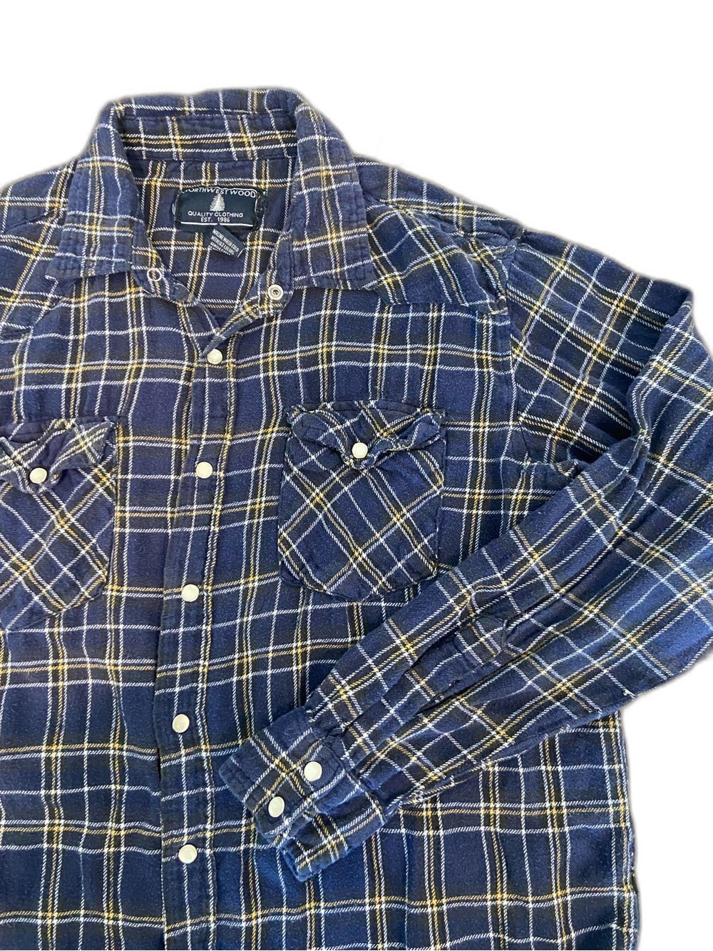 Mens Northwest Pearl Snap Button Down Casual Lumber Jack Western Cotton Large